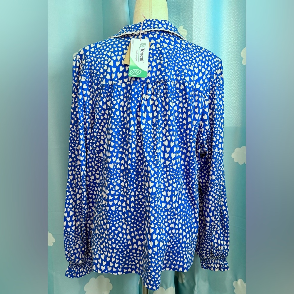 NWT Boden hearts blue cutsie top. US 20-22 - Picture 5 of 7
